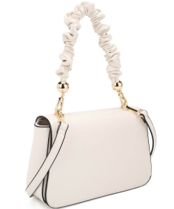 Scrunchie Top Handle Satchel Bag KUS-2701 WHITE